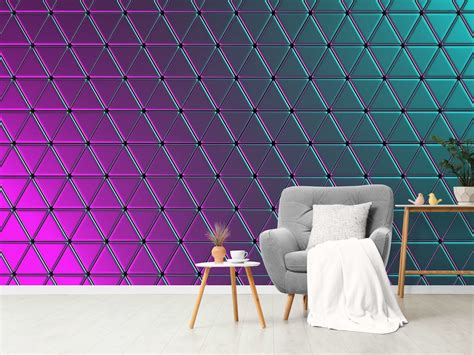 3d Wall Mural Neon Wall Art 3d Wall Paper Modern 3d Wallpaper Etsy In