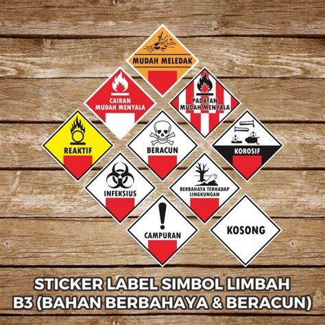 Jual Stiker Label Simbol Limbah B3 Sticker Vinyl Bahan Berbahaya Dan Beracun 20x20 Cm Shopee