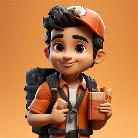 Premium Ai Image A Close Up Of A Cartoon Character With A Backpack