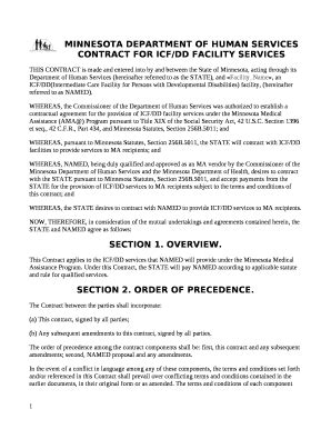 CONTRACT FOR ICF DD FACILITY SERVICES Doc Template PdfFiller