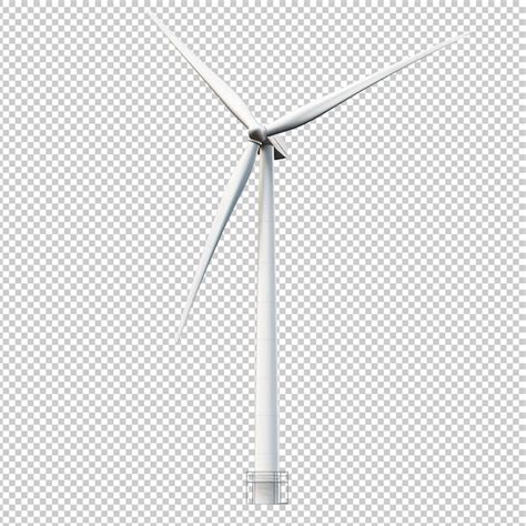 Premium Psd A Single Wind Turbine Isolated On A White Background