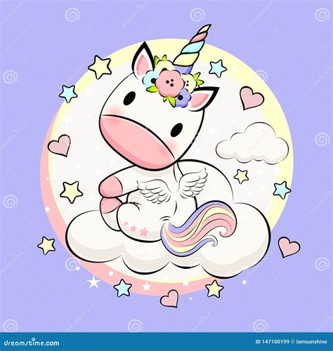 Invitaci N Linda Del Unicornio Del Beb Con Los Corazones Las