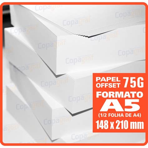 Papel Offset Branco G Tamanho A X Mm Folhas