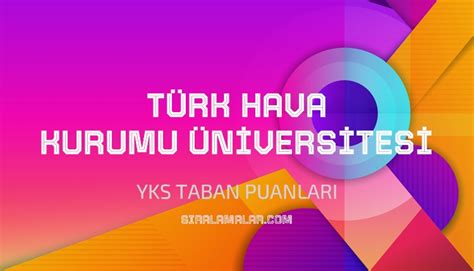 YKS Türk Hava Kurumu Üniversitesi 2023 Taban Puanları Sıralamalar