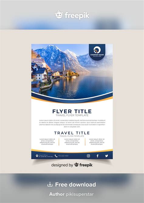 Free Vector | Travel brochure template with photo | Travel brochure ...