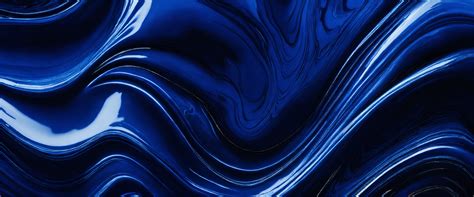 Lexica Dark Blue Glossy Liquified Marble Pattern Monochromatic