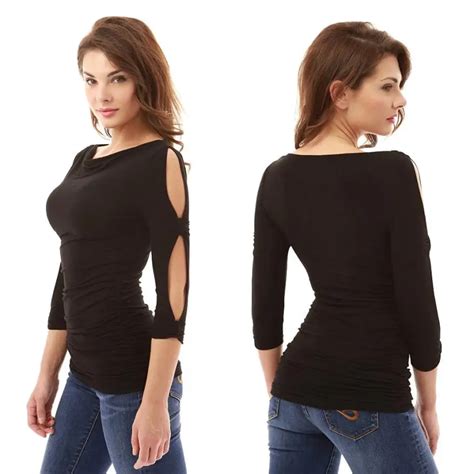 Jaycosin Women Solid Long Sleeve Tight Tops Shirt T Shirt Dropshipping