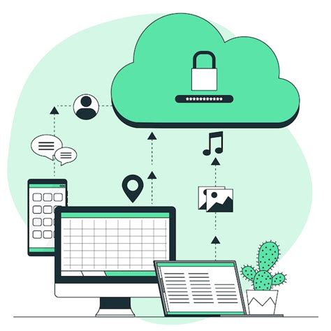 Illustration Du Concept De Stockage Dans Le Nuage Vecteur Gratuite