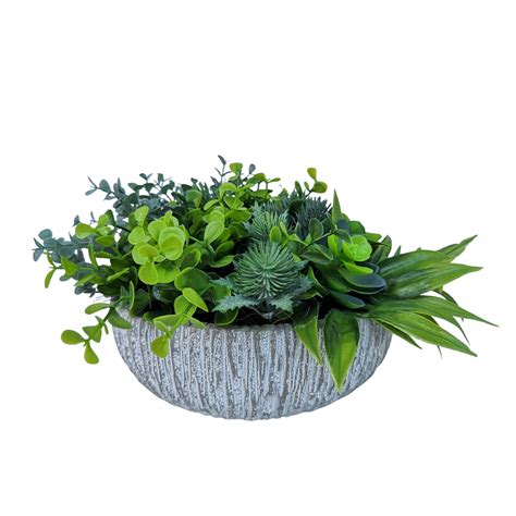 Decor Din Plante Artificiale Verzi 25x15 Cm Dady Cu Eucalipt Ciulini