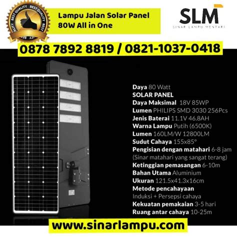 Lampu Jalan Solar Panel W All In One Sinar Lampu Mentari