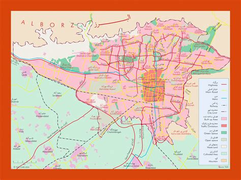 General Map Of Tehran City Maps Of Tehran Maps Of Iran Maps Of