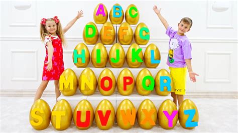 Diana and Roma English Alphabet with Surprise Eggs | ABC — Ютуб для детей