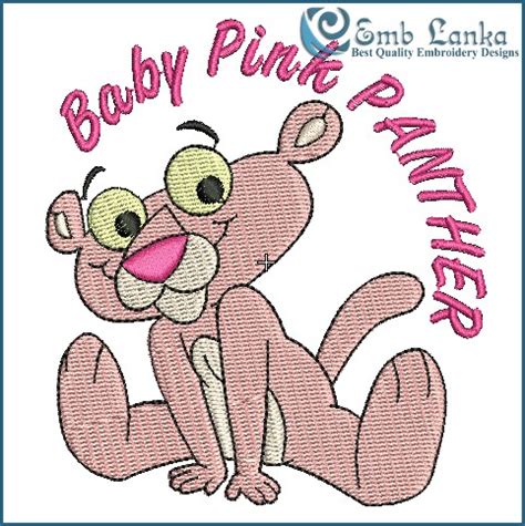 Baby Pink Panther Embroidery Design - Emblanka