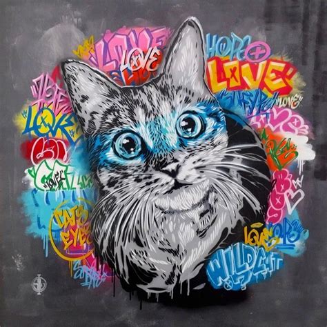 Peinture Le Chat Par Sufyr Carré Dartistes