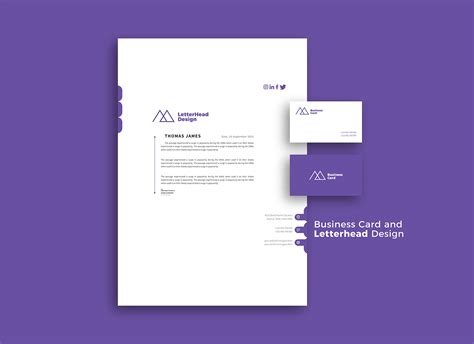 Business Card and Letterhead free template download on Behance