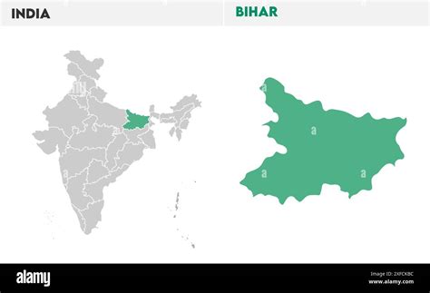 Bihar Map Illustration State Of India Republic Of India Government