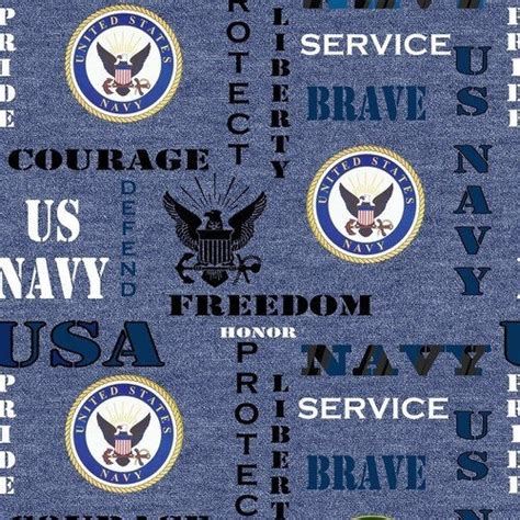 Us Navy Fabric By The Yard Military Fabric Patriotic Fabric Etsy