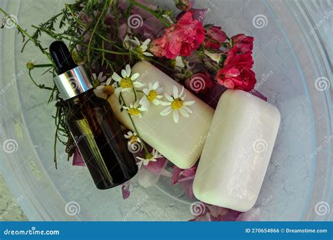 Handmade Soap With Rose Petals Medicinal Chamomile And Aromatic Oil