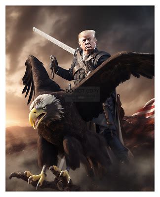 President Donald Trump Riding Bald Eagle Patriotic American X Ai