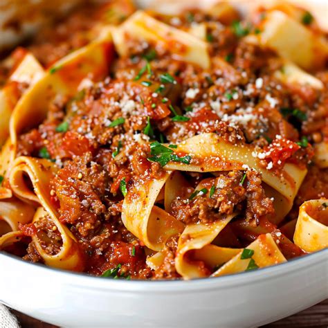 Homemade Bolognese Sauce Pappardelle