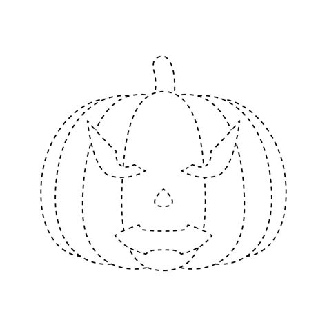 Halloween Pumpkin tracing worksheet for kids 10876958 Vector Art at ...