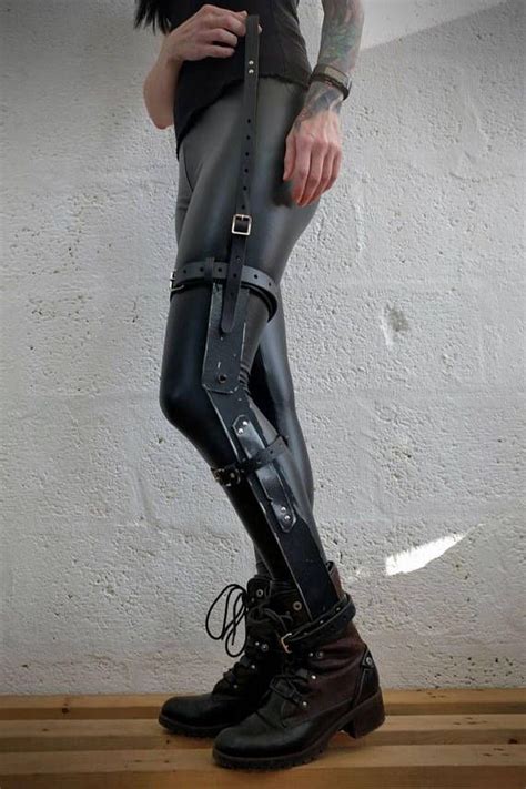 Real Leather Leg Brace For Men And Women Black Mad Max Etsy Real