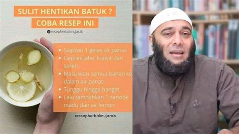 Cara Ampuh Menghentikan Batuk Oleh Dr Zaidul Akbar Konsumsi Minuman