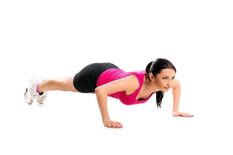 Premium Photo Cute Brunette During Fitness Exercise