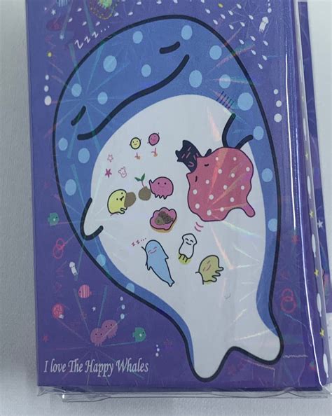 Dark Blue Happy Whale Jinbesan Sticky Memo Pad Book Etsy