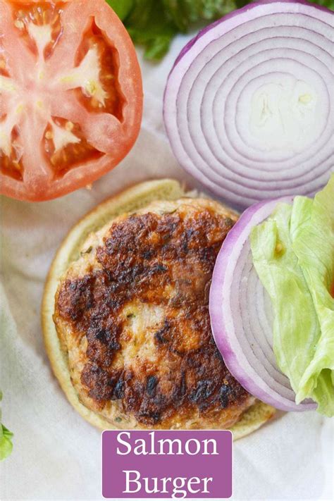 Salmon Burger Made Completely From Scratch With Real Salmon Grilled