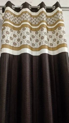 Floral Brown 150GSM Polyester Printed Window Curtain Size 9x4 Feet At