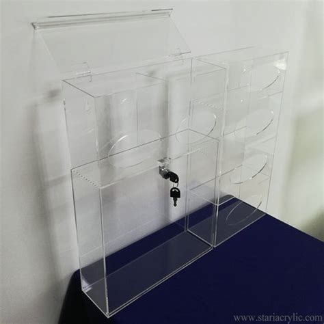 Clear All In One Acrylic Ppe Dispenser Glove Dispenser With Lock Stari