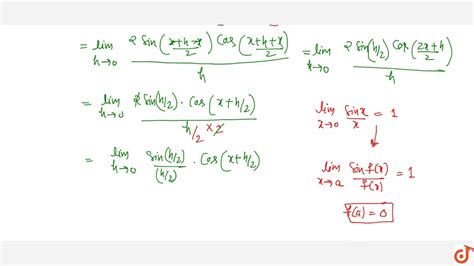 Vithe Differentiation Of Sinx With Respect To X Is Cosx Youtube