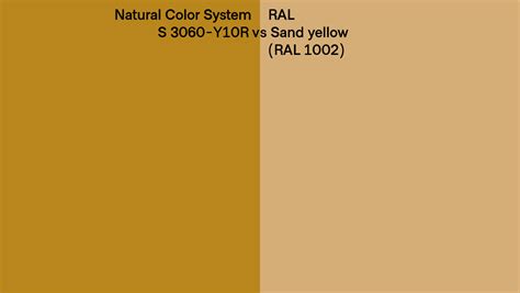 Natural Color System S 3060 Y10r Vs Ral Sand Yellow Ral 1002 Side By