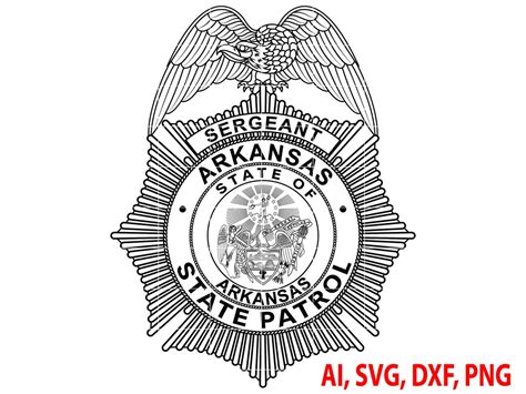 Arkansas State Patrol Sergeant Badge, Logo, Seal, Custom, Ai, Vector ...