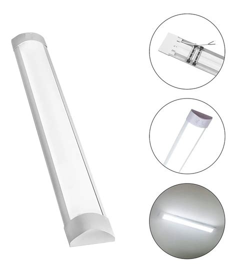 Luminária Tubular Led branco frio 40w 120cm Sobrepor Slim Linear