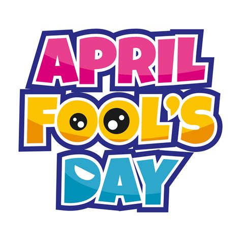 Bright festive inscription. April Fool's Day. Text for banner. Funny