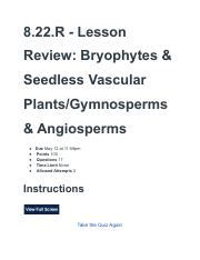 8 22 R Lesson Review Bryophytes Seedless Vascular Plants