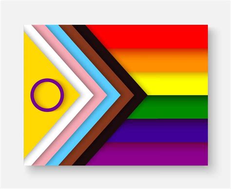 The Lgbtq Progress Pride Flag With Intersex Inclusive Element Rainbow