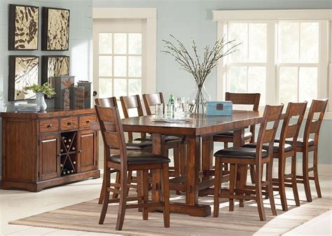 Zappa Medium Cherry Extendable Rectangular Counter Height Dining Set From Steve Silver Zp550pt