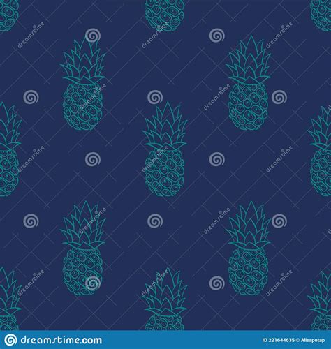 Pineapple Seamless Pattern Stock Vector Illustration Of Background Vegan 221644635