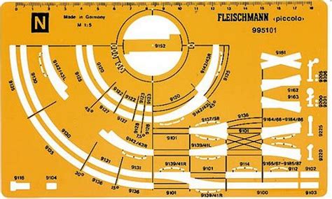 Fleischmann Gleisschablone Spur N Piccolo