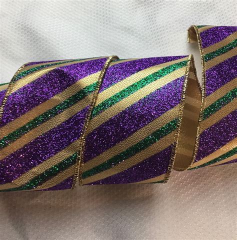 Diagonal Mardi Gras Stripes Etsy