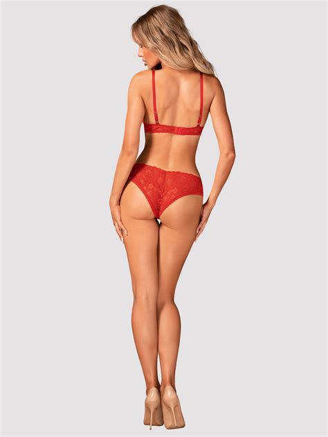 Original Sensual Red Lace Lingerie Set Brazilian Bra And Panties Obsessive Atenica Buy At Best
