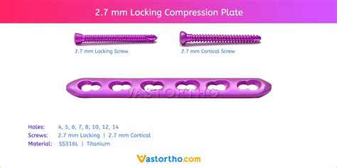 2 7 Mm Locking Compression Plate Uses And Sizes Vast Ortho