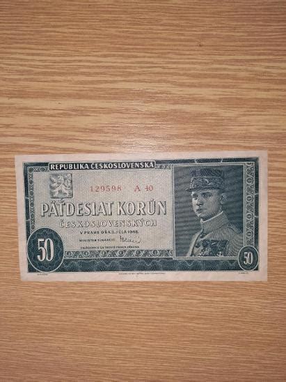 50 Korun 1948 série A 40 UNC Specimen Aukro