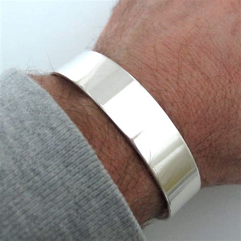 Amazon Wide Silver Cuff Bracelet For Men Solid Sterling Silver