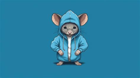 Premium AI Image | A cartoon rat with a blue hoodie and a blue hoodi