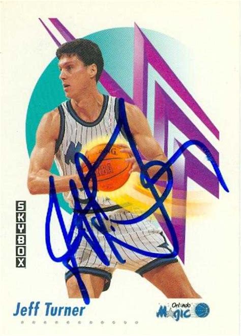 Jeff Turner Autographed Basketball Card Orlando Magic 1991 Skybox 208