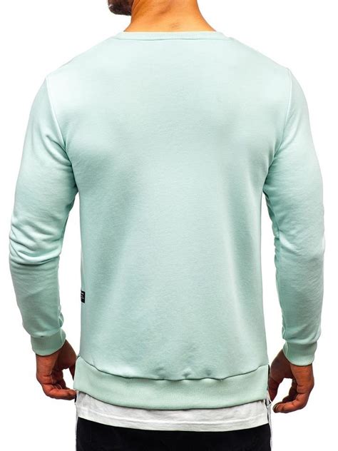 Sudadera Con Estampado Sin Capucha Para Hombre Menta Bolf Verde Menta